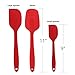 Silicone Spatula Utensil Set-iLOME 3-Pieces Heat-Resistant Non-stick Cooking Utensils with Hygienic Solid Coating 3 Piece Spatula set (red)