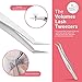 Teenitor 2 Pieces Eyelash Extensions Tweezers,Professional Stainless Steel Precision Tweezers set with Dolphin-shaped and Curved Pointed Tip Tweezers Nipper for lash Extensions