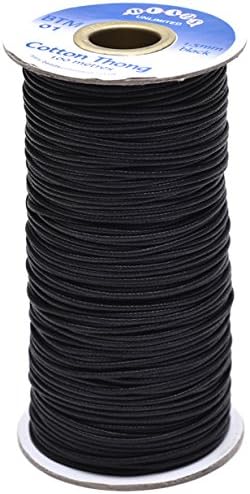 Beads Unlimited 1.5mm Cotton Thong, Pack of 100m, Black