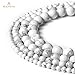 BEADNOVA Natural White Howlite Beads Natural Crystal Beads Stone Gemstone Round Loose Energy Healing with Crystal Stretch Cord for Jewelry Making (4mm, 90-92pcs)