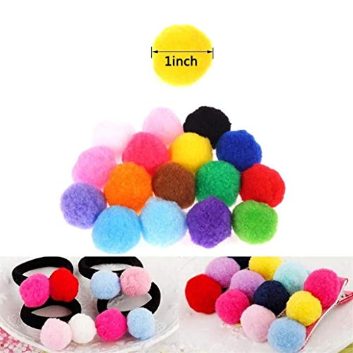 Shaoshao _100 Pieces 1 Inch Assorted Pompoms Multicolor Arts and DIY Creative Crafts