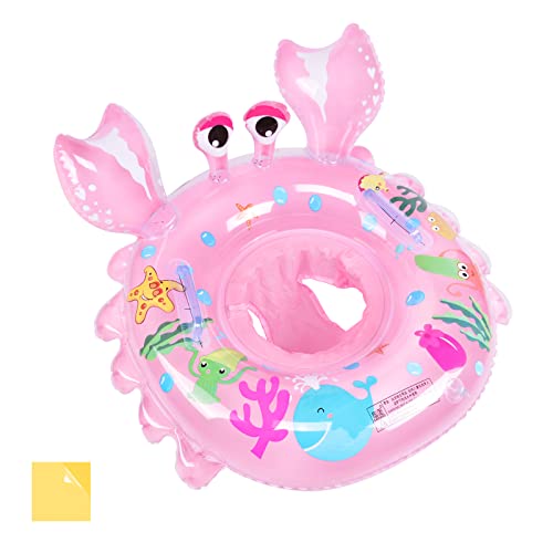 Olycism Baby Swimming Ring Float with Seat Toddler & patch kit Inflatable Baby Swim Ring Skin Care PVC for Kids Paddling Pool 6 Months to 3 Years Pink