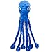 EXPAWLORER Octopus Dog Toy - Long Dog Squeaky Toys Puppy Birthday Gift Soft Stuffed Chew Toy, Crinkle Paper and Built-in Squeaker Durable Interactive Plush Toy for Small Medium Large Dogs, Blue