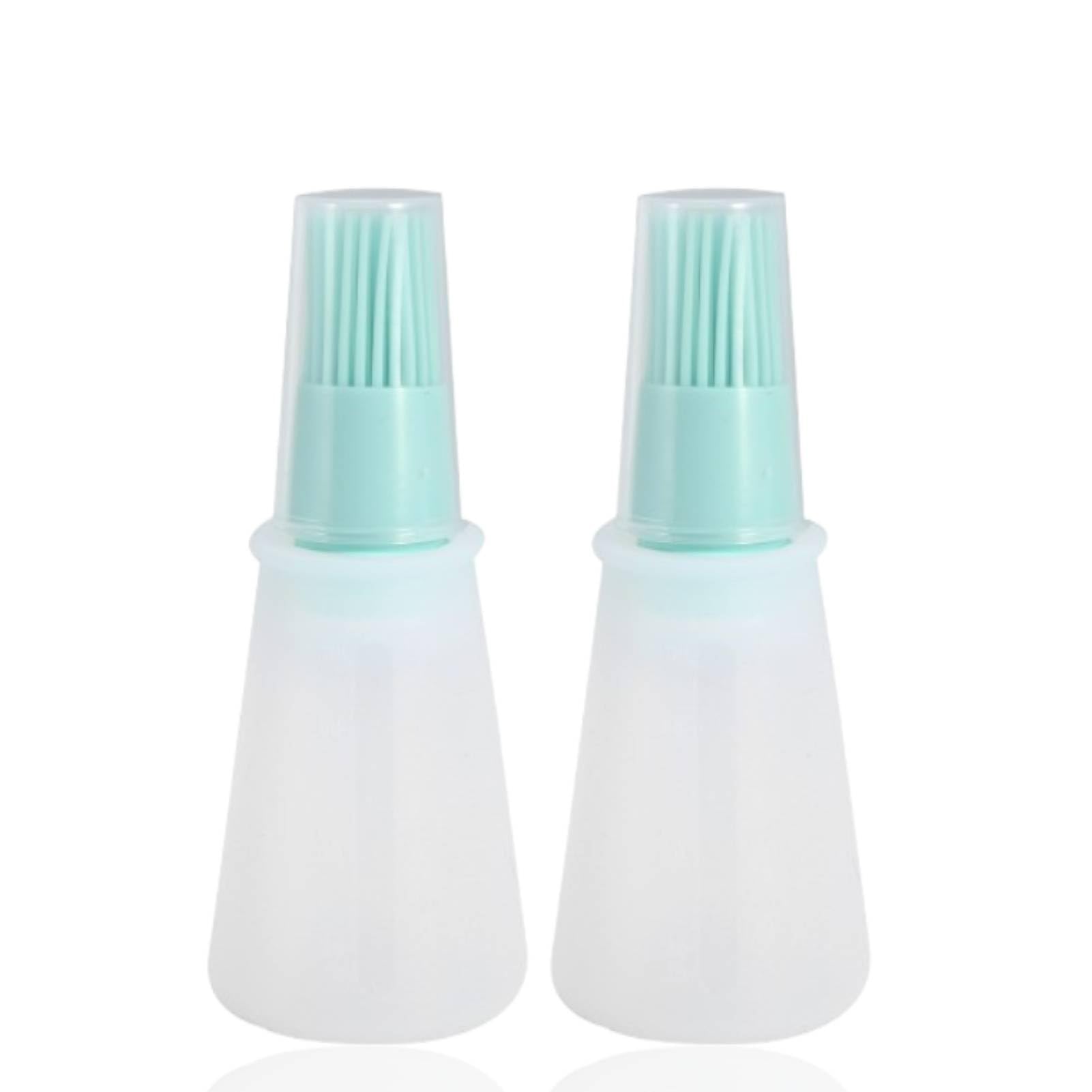 Oil Dispenser Bottle with Brush 2Pcs Silicone Basting Brush Soft Silicone BBQ Pastry Basting Pastry Tool 1.7×0.9×4.9inch for Cooking BBQ Vinegar Sauce Grill Frying