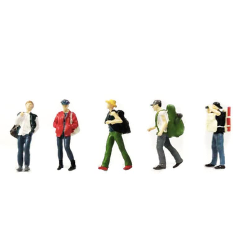 zalati Travelers Miniature Toy Set 5pcs Figures Character 1:64 Simulation Statue Model Toy for Decoration