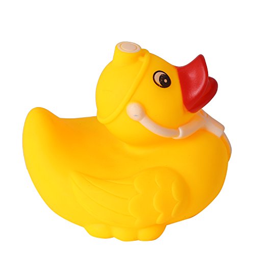 4.7" Yellow Ducks Rubber Bath Toy Pure Natural Cute Rubber Doctor Ducky with Stethoscope for Baby(No.A38123) - Thumbnail 4