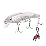 TRUSCEND Bass and Trout Fishing Lures,Twitching Lures Rechargeable LED Slowing Sinking Baits with Mustad Hooks Freshwater and Saltwater,Minnow Jerkbait Crankbait