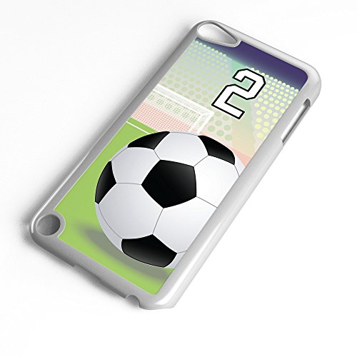 iPod Touch Case Fits Generation 6 Soccer Ball Penalty Kick Any Custom Jersey Number 2 White Plastic