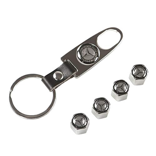 ORFORD Car Wheel Tire Valve Caps, Valve Stem Air Caps Keychain Combo Set Styling for Mercedes Benz, Sliver - Thumbnail 6
