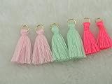 3 Colors 50Pcs Silky Handmade Tiny(1.4'') Soft Tassels, Mini Tassels, Spring Colors, Colorful Tassels, Earring Tassels