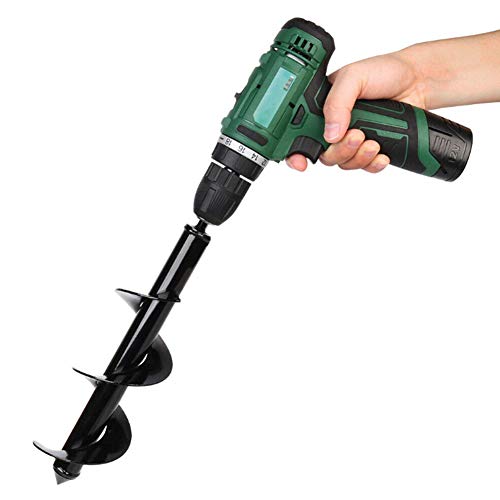Watbro Garden Planter Tool, Hex Drive Drill, Rust-Proof Rapid Planter, Bulb Plant Auger, Umbrella Post Hole Digger for 3''8''/8cm x 25cm Steel Bulb Auger Drill Bit