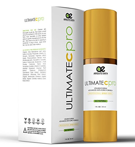 Vitiman C Serum - FOR PROFESSIONAL USE - Advanced Skincare Formula - Ferulic Acid Anti-Wrinkle Anti-Aging Vitamin C Serum with Hyaluronic Acid + Vitamin E by Absolute Earth, 1 fl. oz