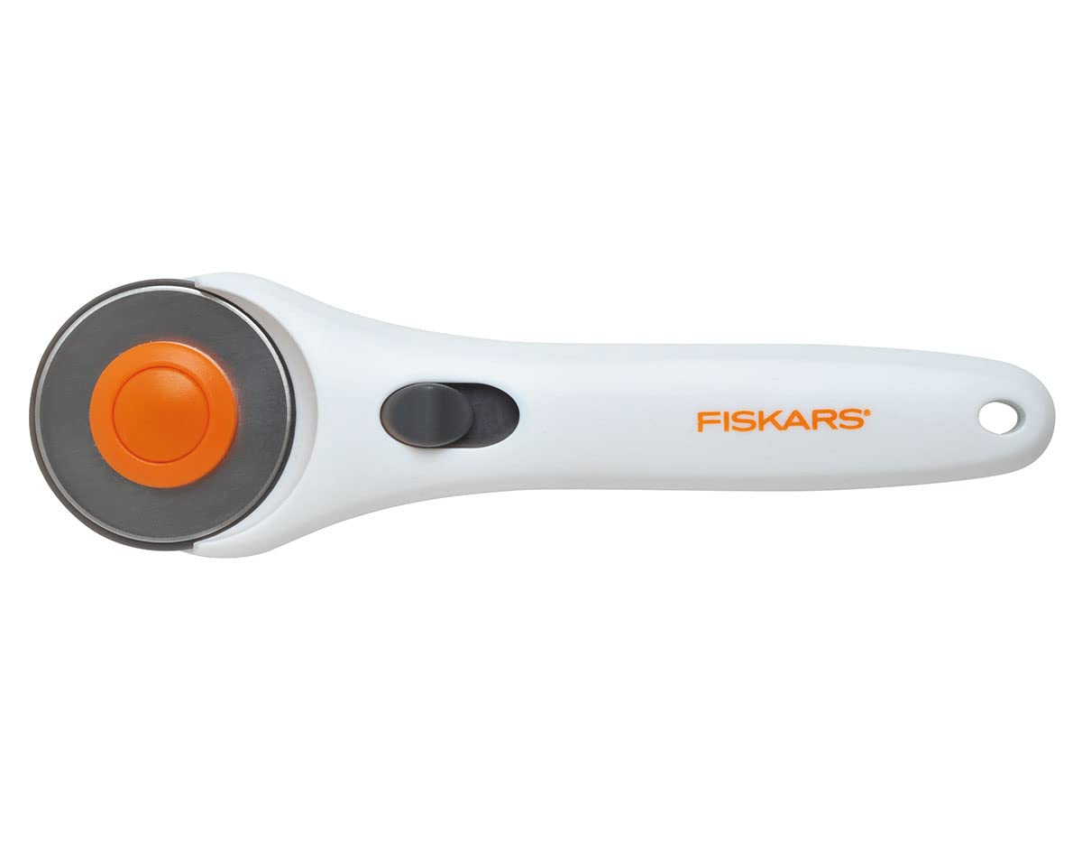 Fiskars Stick Rotary Cutter, Ø 45 mm, For Right- and Left-handed Users, Orange/White/Grey, 1003736