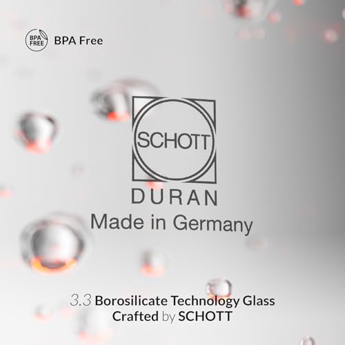 Feller Germany TS289 2-in-1 Tea Maker, 2L German Schott Glass Kettle + 1L Teapot, 2200W Strix Control, Keep Warm, BPA Free, Stainless Steel Filter (Stainless Steel)