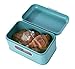 Bread Box for Kitchen Counter - Bread Bin, Retro Storage Container with Front Window, For Doughnuts, Pastries, Cookies - 12 x 7 x 6 Inches, Turquoise
