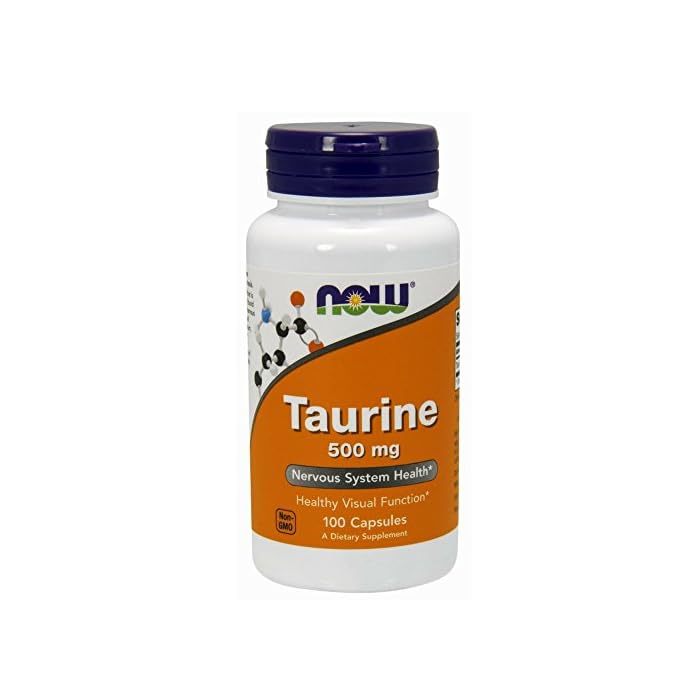 NOW Supplements, Taurine 500 mg, Nervous System Health*, Amino Acid, 100 Veg Capsules