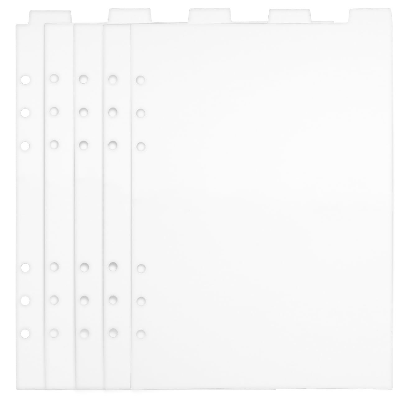 Tofficu a5 Dividers for Ring Binder 6-Hole PVC Notebook Partition Baffle Clear Removable Tabs Stylish Divider for Pocketbook Organization