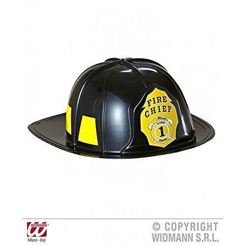 Lively Moments Schwarzer Feuerwehrhut / Feuerwehrhelm für Kinder und Erwachsene