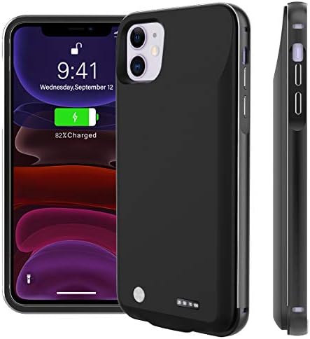 Battery Case Compatible with iPhone 11 Pro Max 6.5 Inch, Yuqoka 5000mAh Portable Protective Charging Case Rechargeable Backup Extended Battery Power Bank for iPhone 11 Pro Max 6.5 Inch Black
