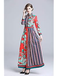 Vestido de mujer de manga larga con botones y estampado floral