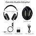 FMLOVES Active Noise Cancelling Headphones Wired, ANC Over Ear with Mic,?Sound Cancelling Headphones Foldable Lightweight, Deep Bass Headset 20 Hours for Travel and Office TV Phone - Black from
