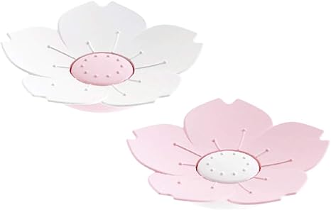 TOPBATHY Bathroom 2pcs Drenaje Flor de Cerezo Jabonera Caja de Jabón