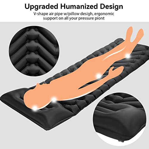 VECUKTY Inflatable Camping Sleeping Pads with Pillow, Camping Air Mat