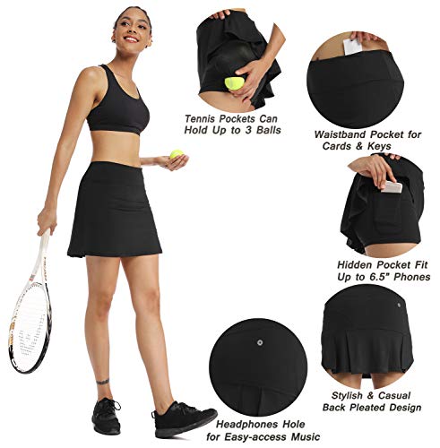 image for Ibeauti Womens Back Pleated Athletic Tennis Golf Skorts Skirts with 3 