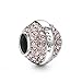 Soufeel October Birthstone Pink Red Swarovski Crystal Charm 925 Sterling Silver Fit European Bracelet