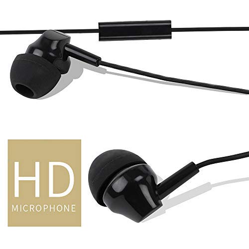 MINISO Unique Earphone with Mic and Controller, in-Ear Noise Cancellation Headphones for Mobile Smartphones (Black)