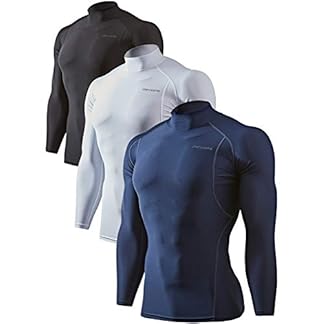 DEVOPS Pack of 3 long sleeve turtleneck compression shirt is high quality, breathable, and a lightweight shirt that provides you UPF 50+ sun protection