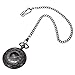 Vintage Hollow Roman Flower Alloy Black Men Women Pocket Watch DDStore