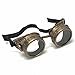 Steampunk Goggles Victorian Style Vintage Design in Antique Gold Tone,Dystopian Society Look (Clear)