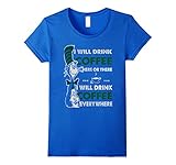 Women's I will Drink Coffee here or there will Drink Coffee t-shirt Medium Royal Blue
