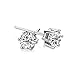 Tobert Women's Sterling Silver Round Cubic Zirconia Stud Earrings