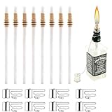 Tiki Torch Kit ,Torch Wicks and Brass Wick Mount , Table Top Torch Lantern Kit 8 PCS(13 39/50 inch ,bottle not included )