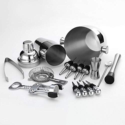 H-ei 16-Stück-Barmixer Kit - Cocktail Set for Bar und, Groß 25 Unzen Edelstahl Shaker, 50 Unzen Eiskübel – Bild 5
