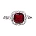 Impression Collection Square Ruby Rings Wedding Party Statement CZ Cocktails Gold Plated Classic Fashion Size 4-12 (Red, 6)
