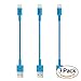 Short iPhone Cables, ZiBay 3-Pack USB Lightning Cord [7 Inches] for iPhone 7, iPhone 6, iPhones 5, iPad Mini, iPad Air, iPod Touch (3-Pack) (Blue)