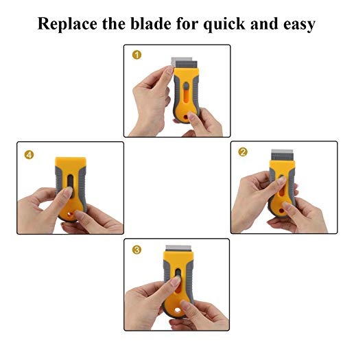 image for Hometing Plastic Mini Razor Blade Scraper Tool Glass Ceramic Metal Dec