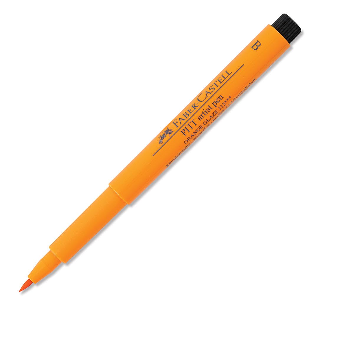 Faber-Castell Art & Graphic Pitt Artist Pen Brush India Ink, Orange Glaze, Single, for Art, Craft, Drawing, Sketching, Home, School, University, Colouring