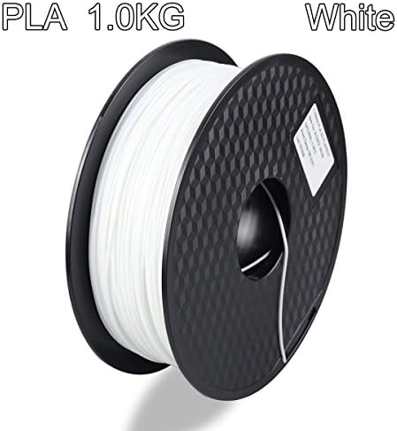3D Printer PLA Filament-1KG 1.75mm -White 3D Pen Filament, Dimensional Accuracy +/- 0.02mm,2.2 pound Spool for Monoprice, FlashForge, MakerBot, Reprap Guru, Einstart, HICTOP, ALUNAR and etc