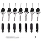 Liquor Pour Spouts Set - Stainless Steel bottle spout and Liquor Pourers Dust Caps Covers (7+7)