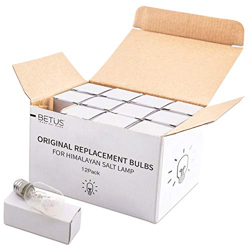 Betus [Original Replacement] Long Lasting 15 Watt Dimmable E12 Socket Incandescent Candelabra Salt Lamp Bulb - Value Pack of 12