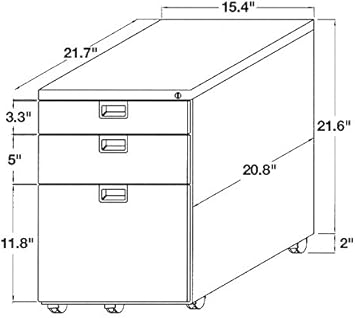 Amazon Com Sidekick 3 Drawer Mobile File Cabinet Black Office Products