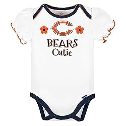 Gerber Baby Girl's NFL 3 Pack Short Sleeve Onesie