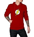Decrum Flash Red Logo Superhero Pullover Hoodie For Men L
