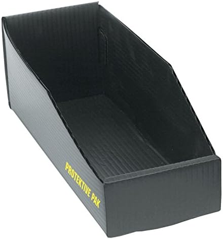38907 Plastek Open Bin Box, 24" x 4" x 4", Black