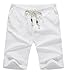 NITAGUT Men's Linen Casual Classic Fit Short White L