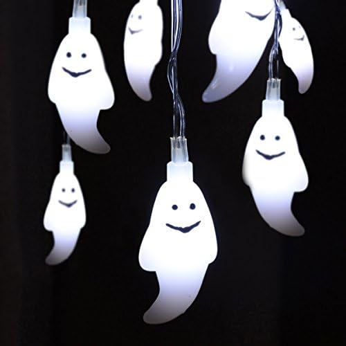 kingleder Halloween Ghost Lights String, Battery Operated Cool White Spooky Fairy Lights for Halloween Party Decorations(6.6ft,20leds)